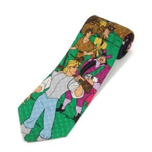 DISNEY STORE John Smith Pocahontas Sailing Ship Men's Silk Neck Tie